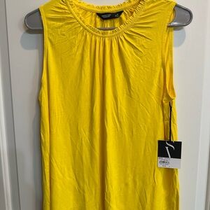 Simply Vera Vera Wang Yellow Ruched Tank Top